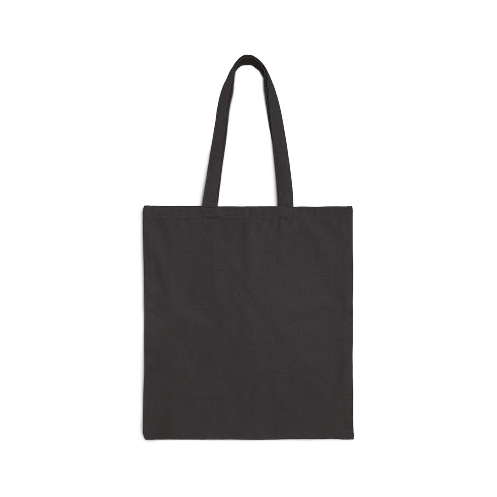 Black cotton canvas book tote with the I did it for the (book) nookie bookshelf design