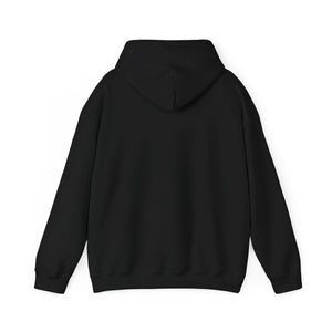 Back of the black Nook & Things bookish hoodie, plain
