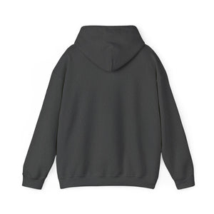 Back of the dark heather grey Nook & Things hoodie, plain