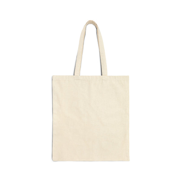 Back of the natural canvas tote bag, plain with 20 inch handles