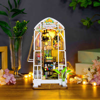 Nook & Things Garden House book nook with houseplants